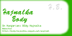 hajnalka body business card